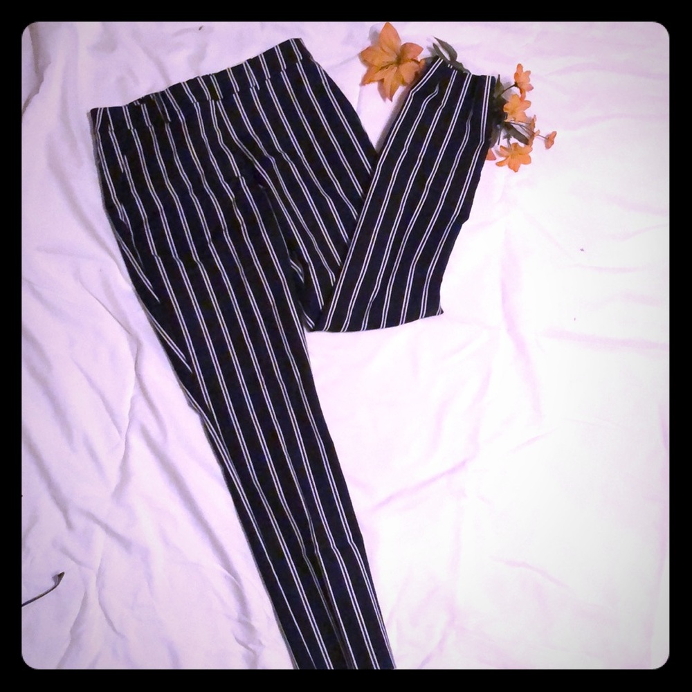 Pants, Blue with white stripes